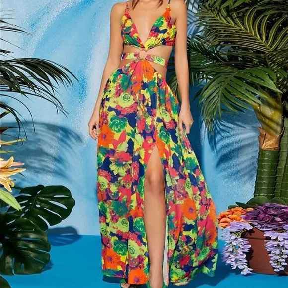 Boho floral maxi dress - Picture 1 of 8